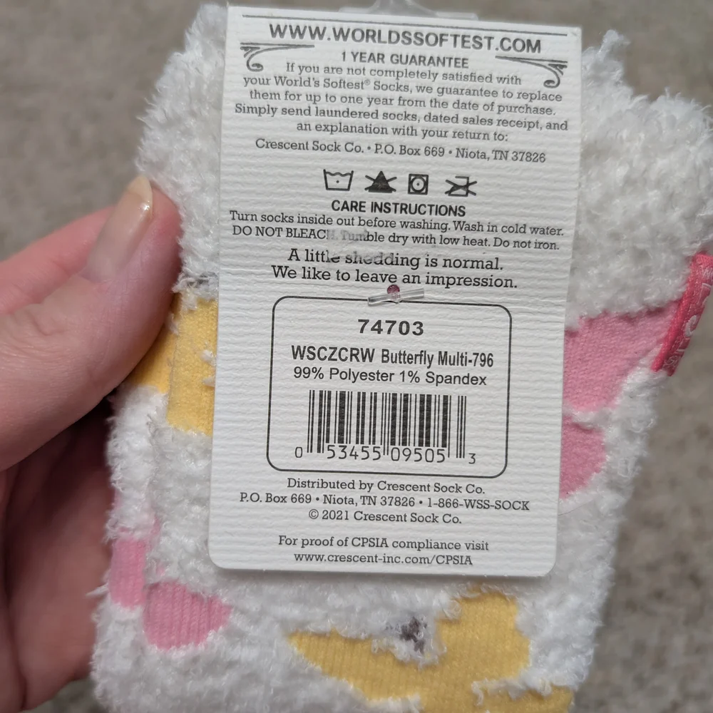 Fuzzy Butterfly Socks